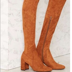 Jeffery Campbell over the knee faux suede boots